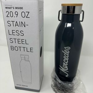 New Mercedes Stainless Steel Double Wall Gray Thermal Bottle, 20.9 ounces